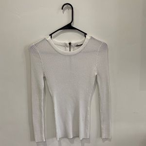 White ribbed sweater